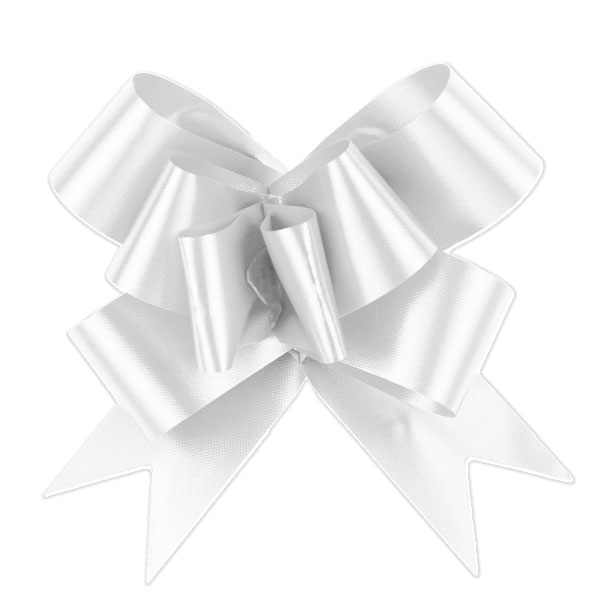 White Splendorette Magic Pull Bows - 4 in.