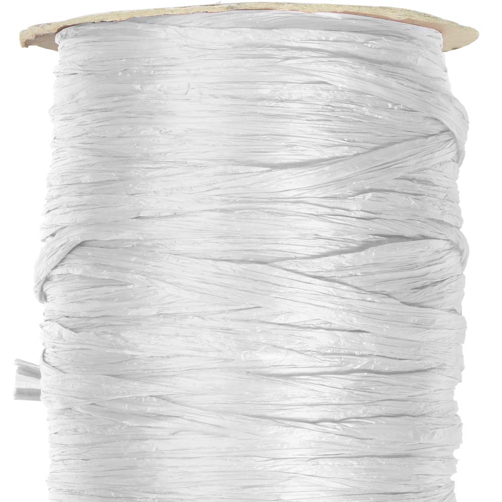 White Matte Rayon Raffia - 100 Yards - Bundle of 3 Rolls