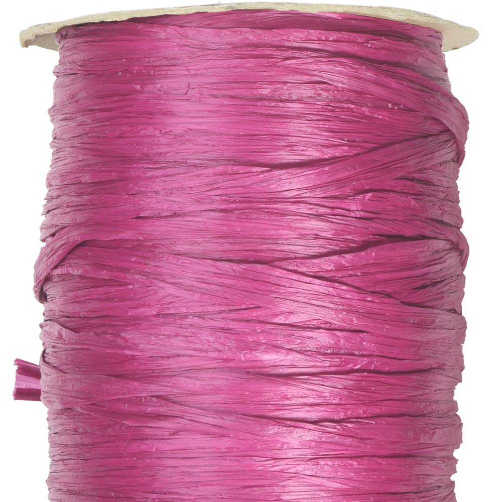 Beauty Pink Matte Rayon Raffia - 100 Yards - Bundle of 3 Rolls