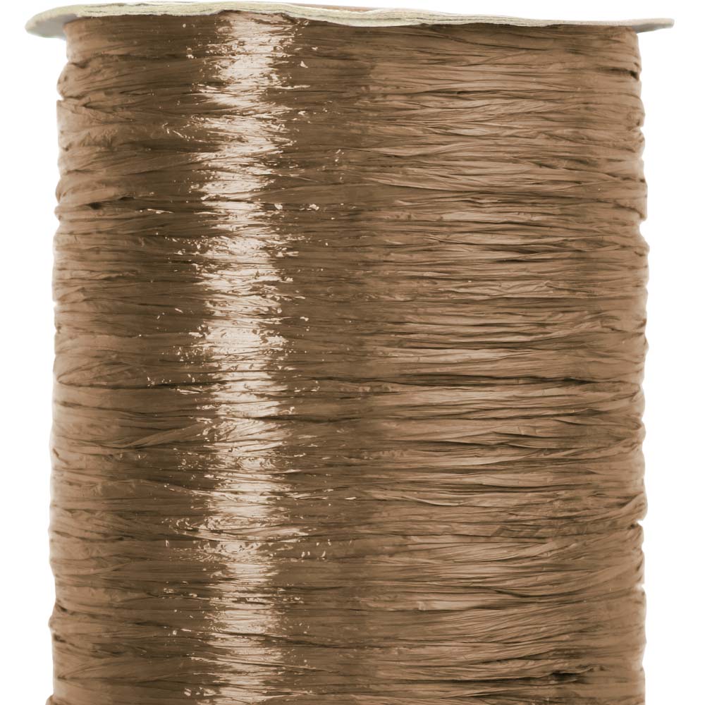 Natural Brown Kraft Pearlized Nylon Raffia - 100 Yards - Bundle of 3 Rolls