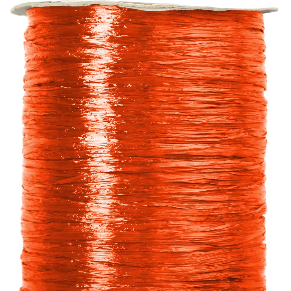 Orange Pearlized Nylon Raffia - 100 Yards - Bundle of 3 Rolls