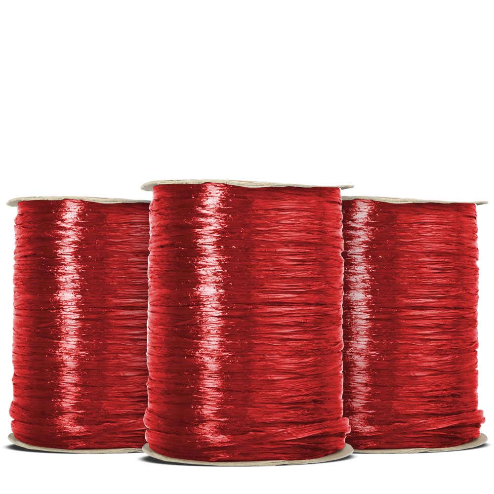 Red Matte Raffia Ribbon 1/4 x 100 Yards