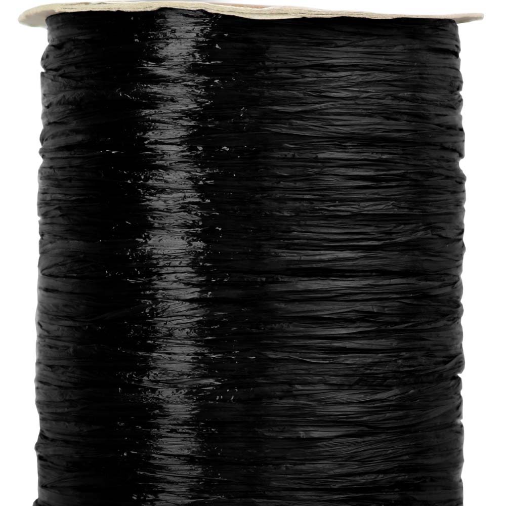 Black Pearlized Nylon Raffia - 100 Yards - Bundle of 3 Rolls
