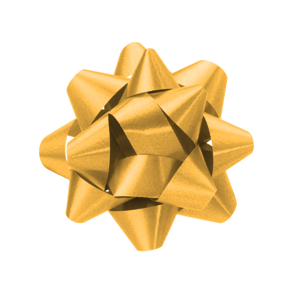 Holiday Gold Star Bows - 2-3/4 in. 200/Case