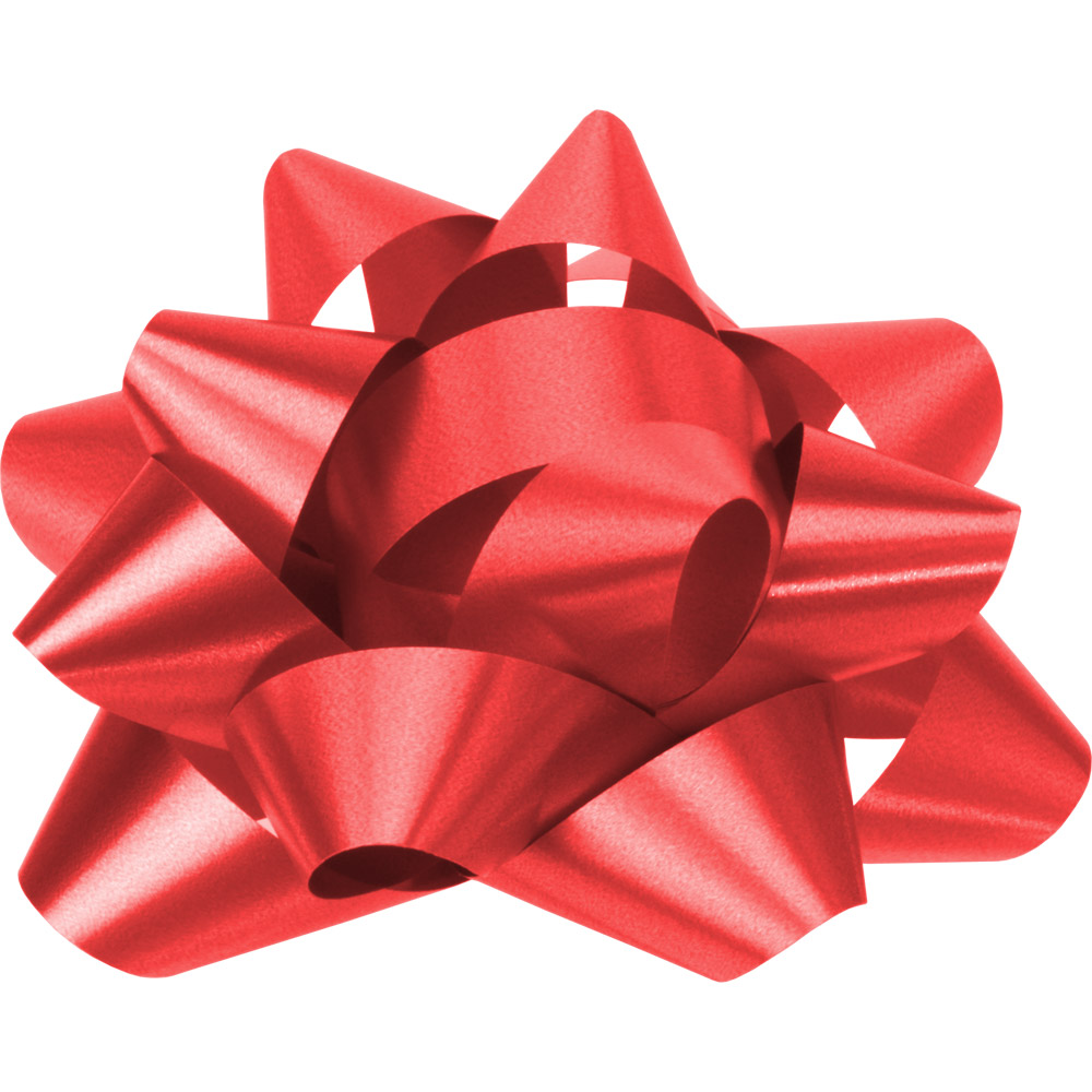 5 Red Pre-Tied Satin Gift Bows with Twist Ties, 12 pack