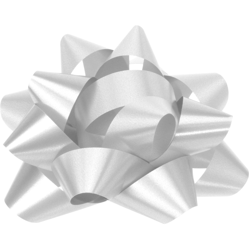 BABCOR Packaging: White Star Bows - 3-3/4 in.