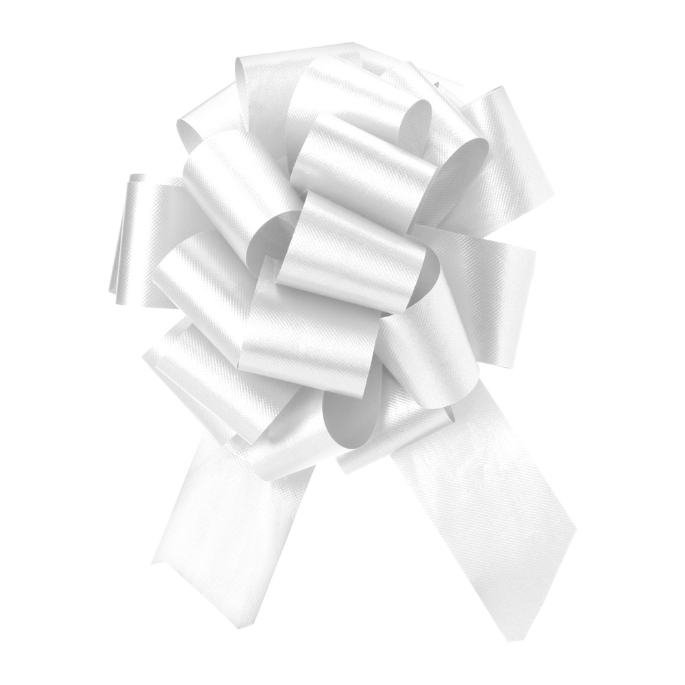 White Flora Satin Perfect Bows - 4 in.