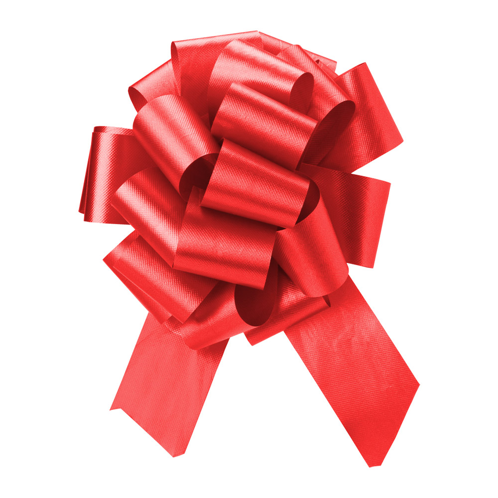 Imperial Red Flora Satin Perfect Bows - 4 in.