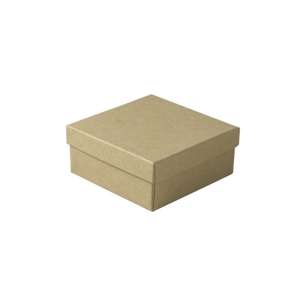 Brown Kraft Jewelry Box - 3-1/2 x 3-1/2 x 1-1/2 in.