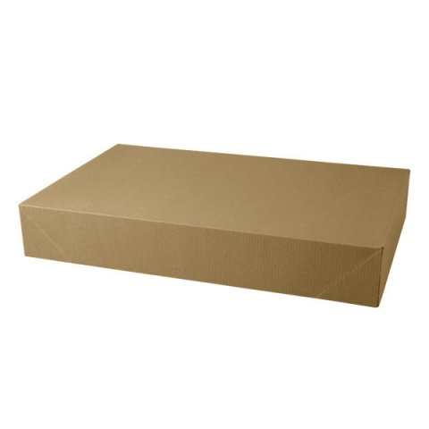 Recycled Kraft Pinstripe Pop-up Apparel Box - 19 x 12 x 3 in.