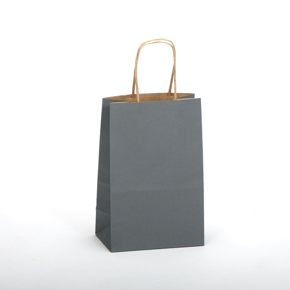 Charcoal Tinted Kraft Paper Shopping Bag - 5 x 3 x 8
