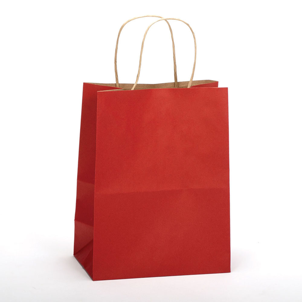 Scarlet Tinted Kraft Paper Shopping Bag - 8 x 5 x 10