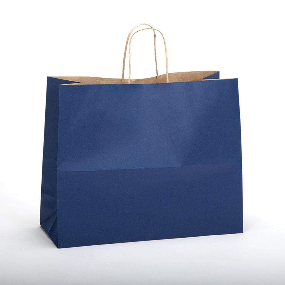Navy Blue Tinted Kraft Paper Shopping Bag - 16 x 6 x 12