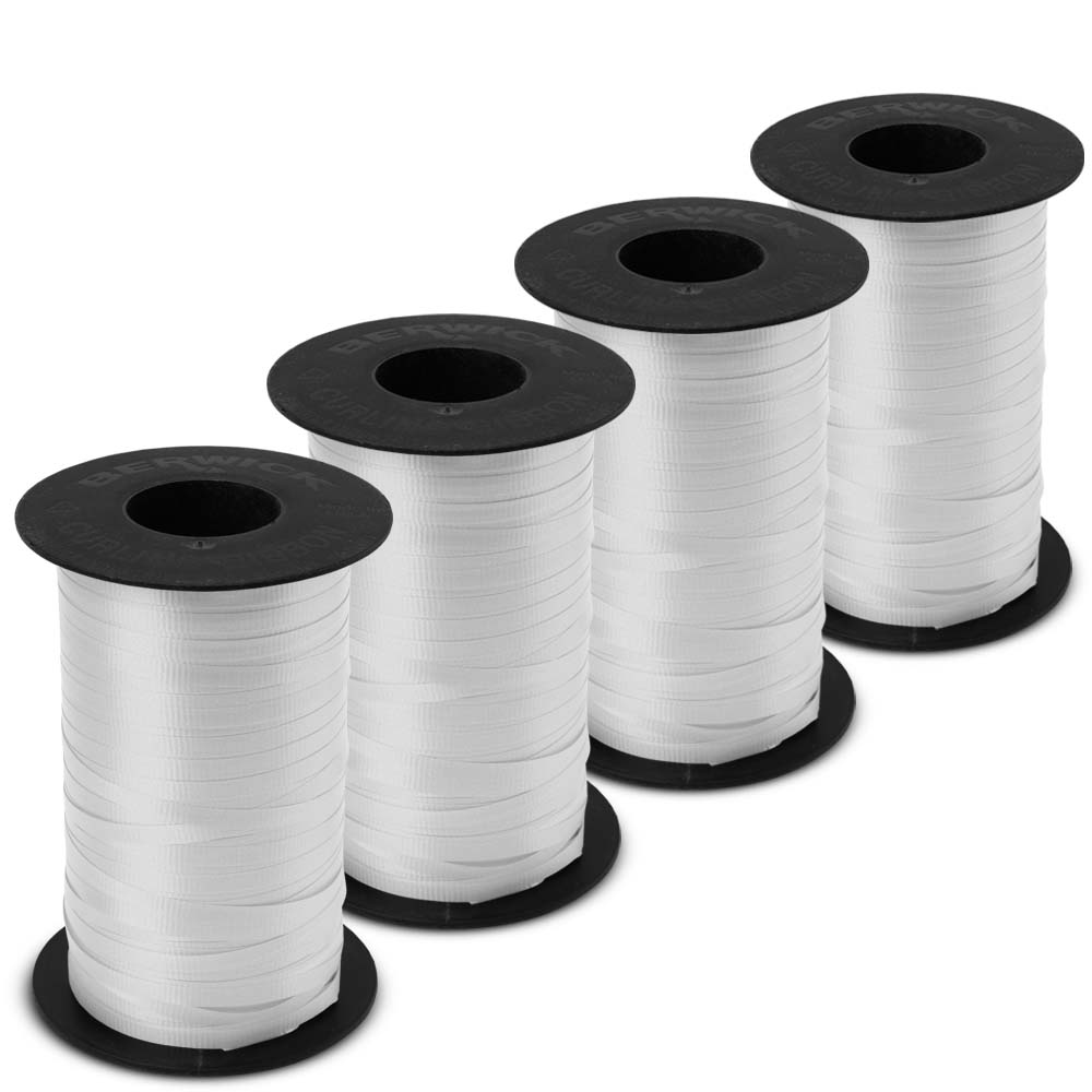 White/Black/Silver 3-Pack Curling Ribbon, 108' - Bows & Ribbons