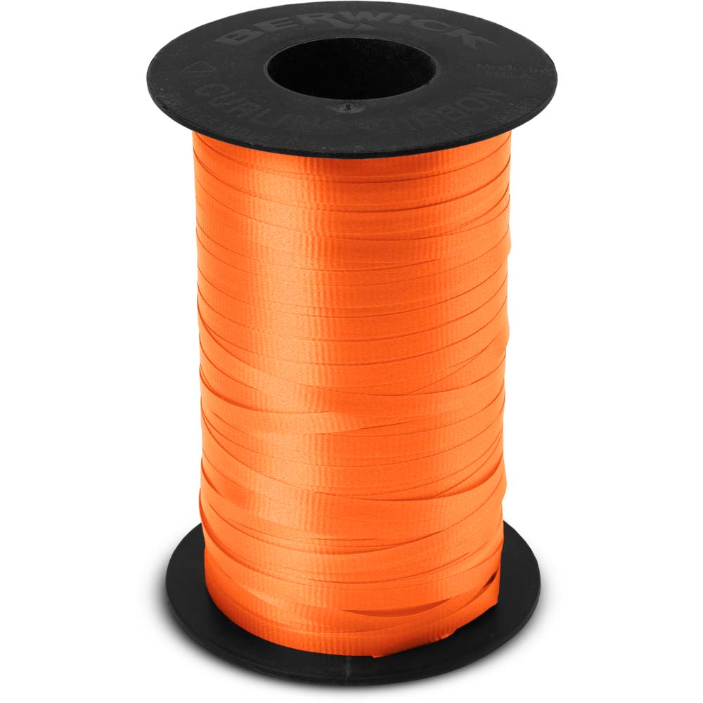 BABCOR Packaging: Tropical Orange Splendorette Curling Ribbon - 3/16 in. x  500 Yards - Bundle of 4 Rolls
