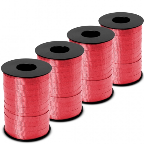 Red Splendorette Curling Ribbon - 3/8 in. x 250 Yards - Bundle of 4 Rolls