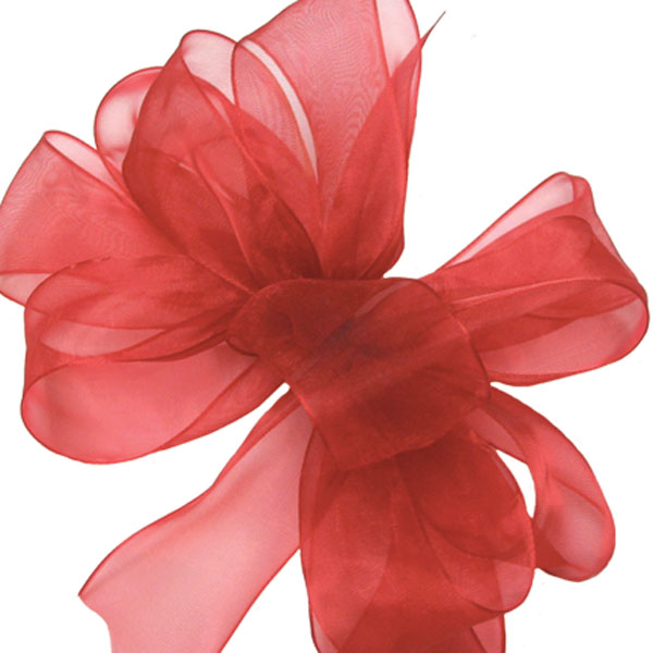 Red Simply Sheer Asiana - 1-1/2 in. x 100 Yards - Bundle of 2 Roll