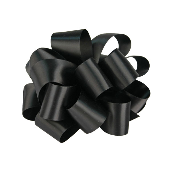 Morex Ribbon Double Face Satin Ribbon 7/8 inch by 50 Yards Black