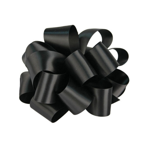 BABCOR Packaging: Black Double Face Satin Ribbon - 7/8 in. x 100 Yards