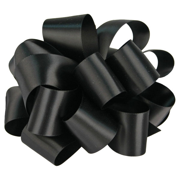 Black Double Face Satin Ribbon - 1-1/2 in. x 50 Yards