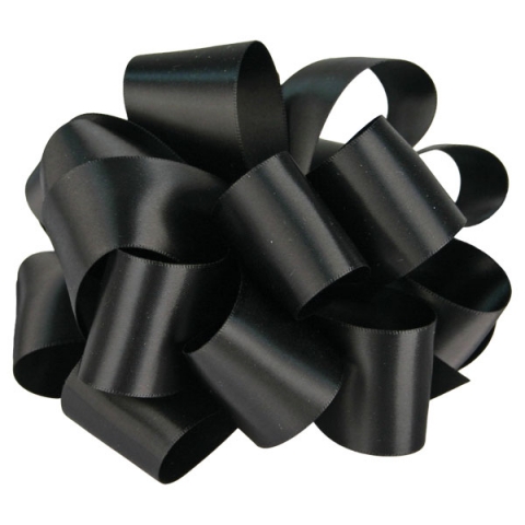 BABCOR Packaging: Black Double Face Satin Ribbon - 1-1/2 in. x 50 Yards
