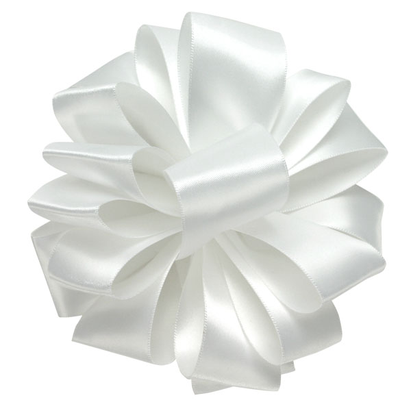 White Double Face Satin Ribbon - 1-1/2 in. x 50 Yards