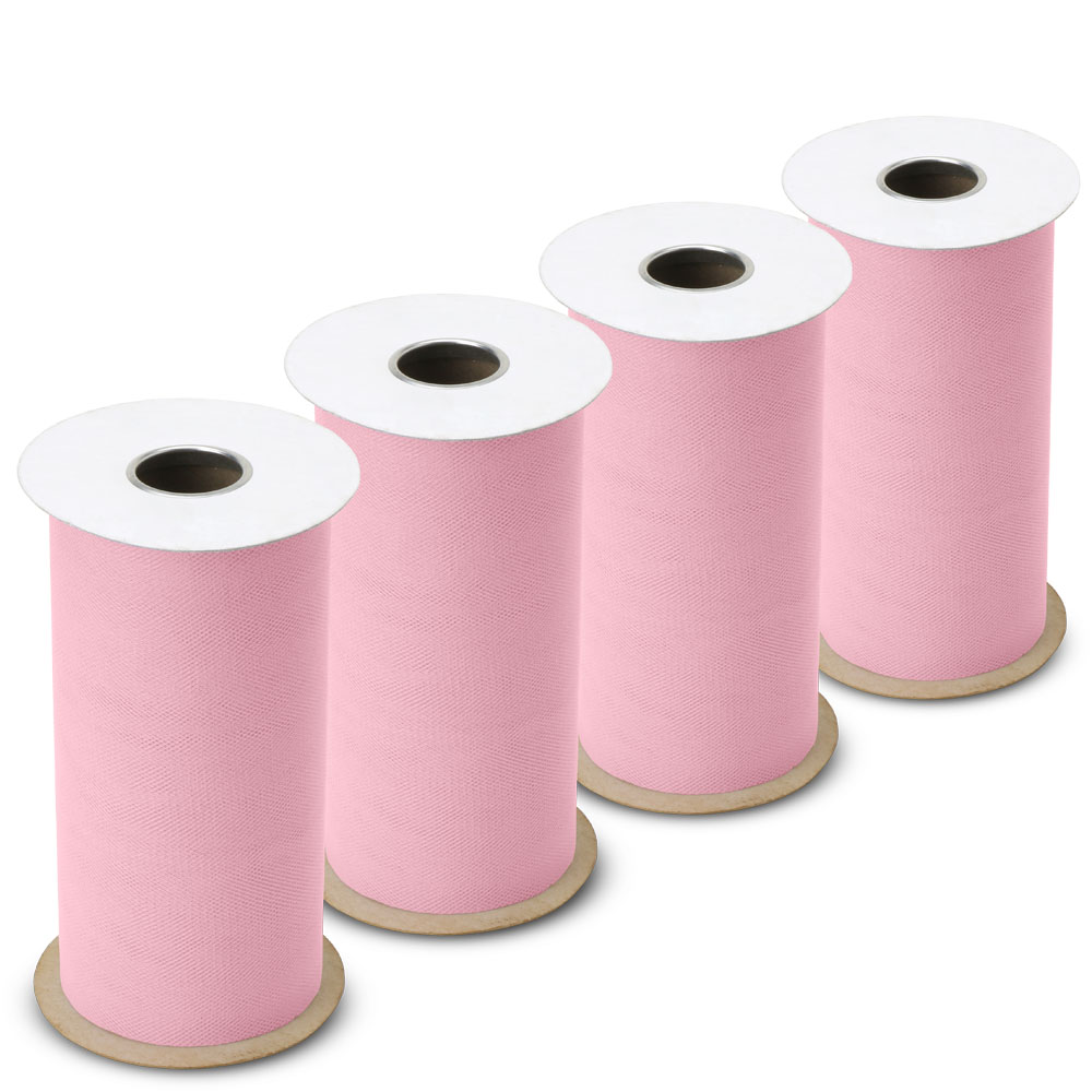 BABCOR Packaging: Pink Torino Tulle - 6 in. x 25 Yards - Bundle of