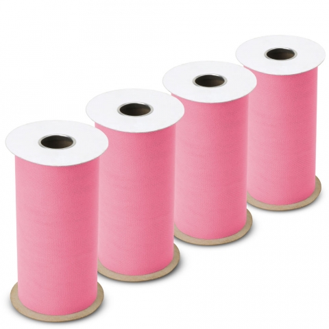 BABCOR Packaging: French Pink Torino Tulle - 6 in. x 25 Yards - Bundle of 4  Rolls