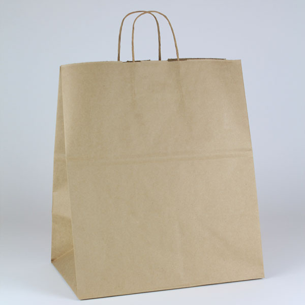 Natural Kraft Recycled Paper Shopping Bag - 12 x 9 x 15