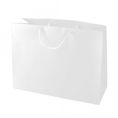 Small White Matt Laminated Paper Bags with Rope Handles
