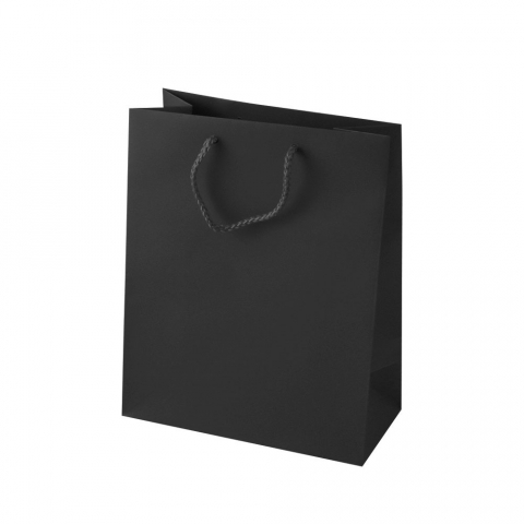 13 x 5 x 10 Matte Black Eurotote Shopping Bags