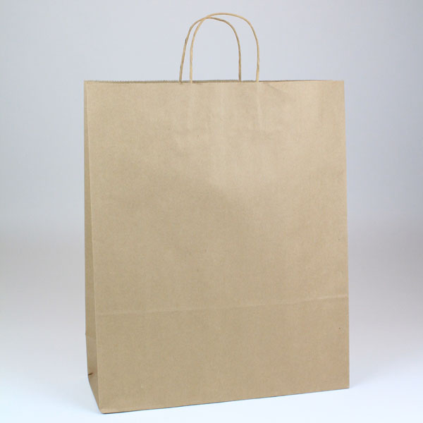 Natural Kraft Recycled Paper Shopping Bag - 16 x 6 x 19
