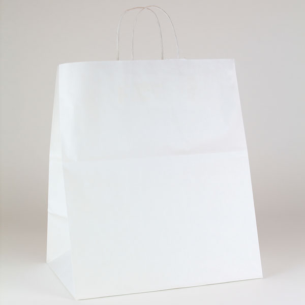 White Kraft Paper Shopping Bag - 14 x 10 x 15
