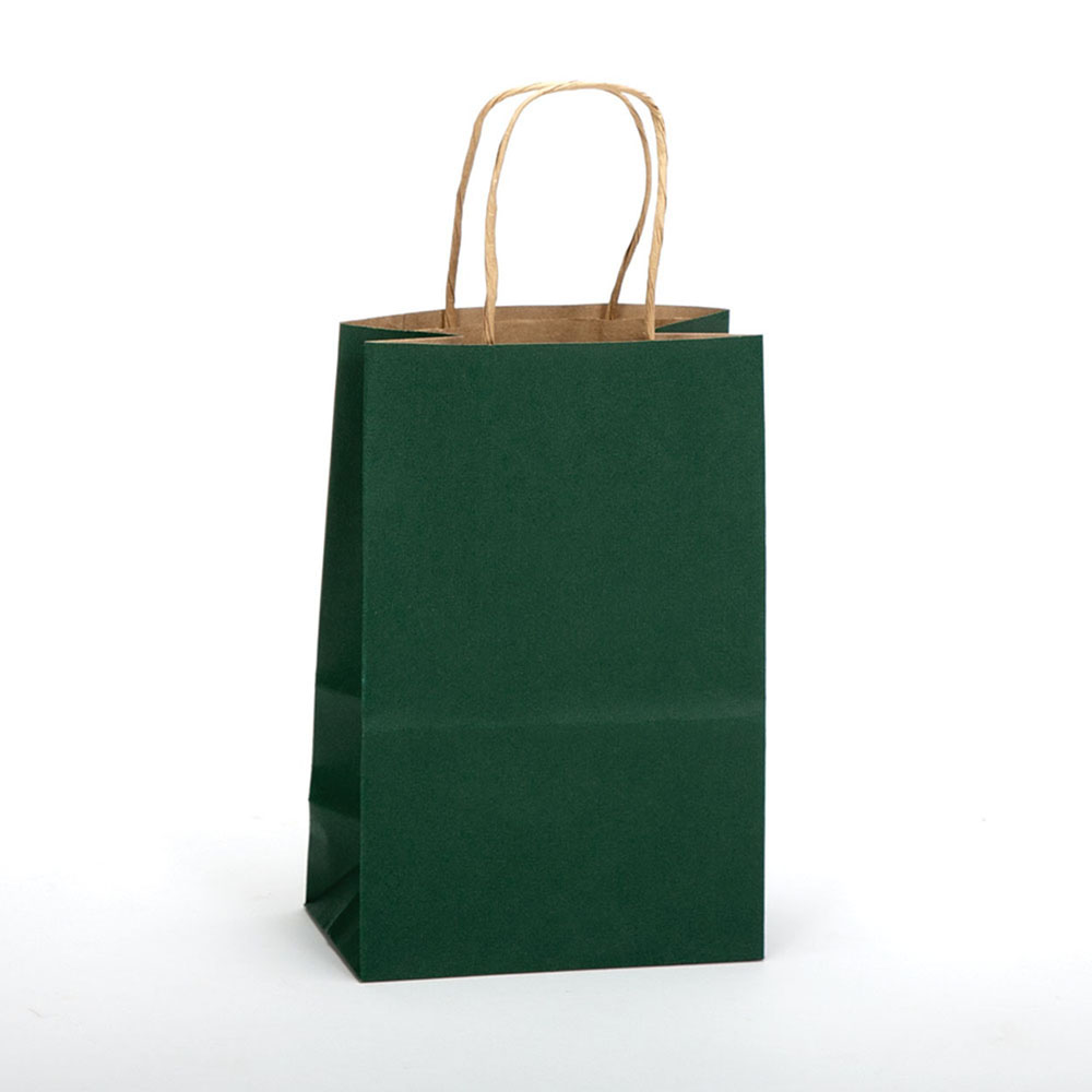Evergreen Tinted Kraft Paper Shopping Bag - 5 x 3 x 8