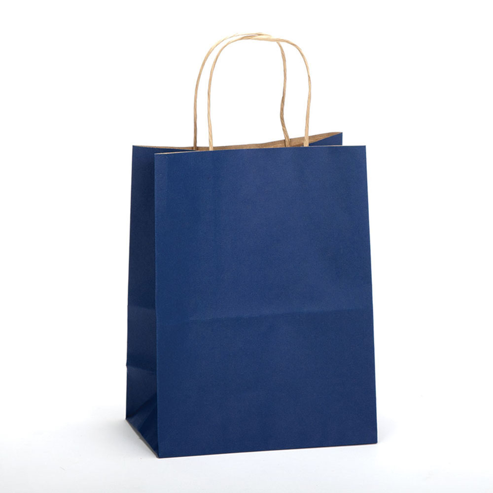 Royal Blue Tinted Kraft Paper Shopping Bag - 8 x 5 x 10