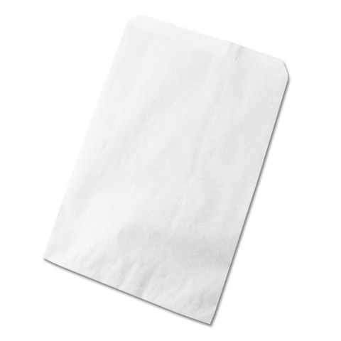 4 lb. Recycled White Paper Bag - (500 per pack)