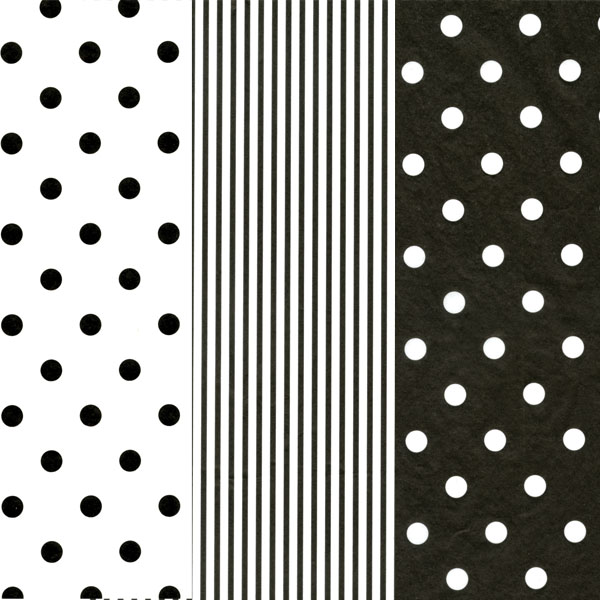 Black & White Printed Tissue Assortment