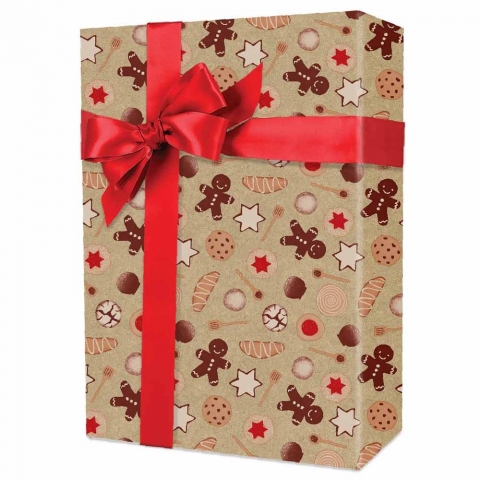 Roll of Gingerbread Holiday Wrapping Paper