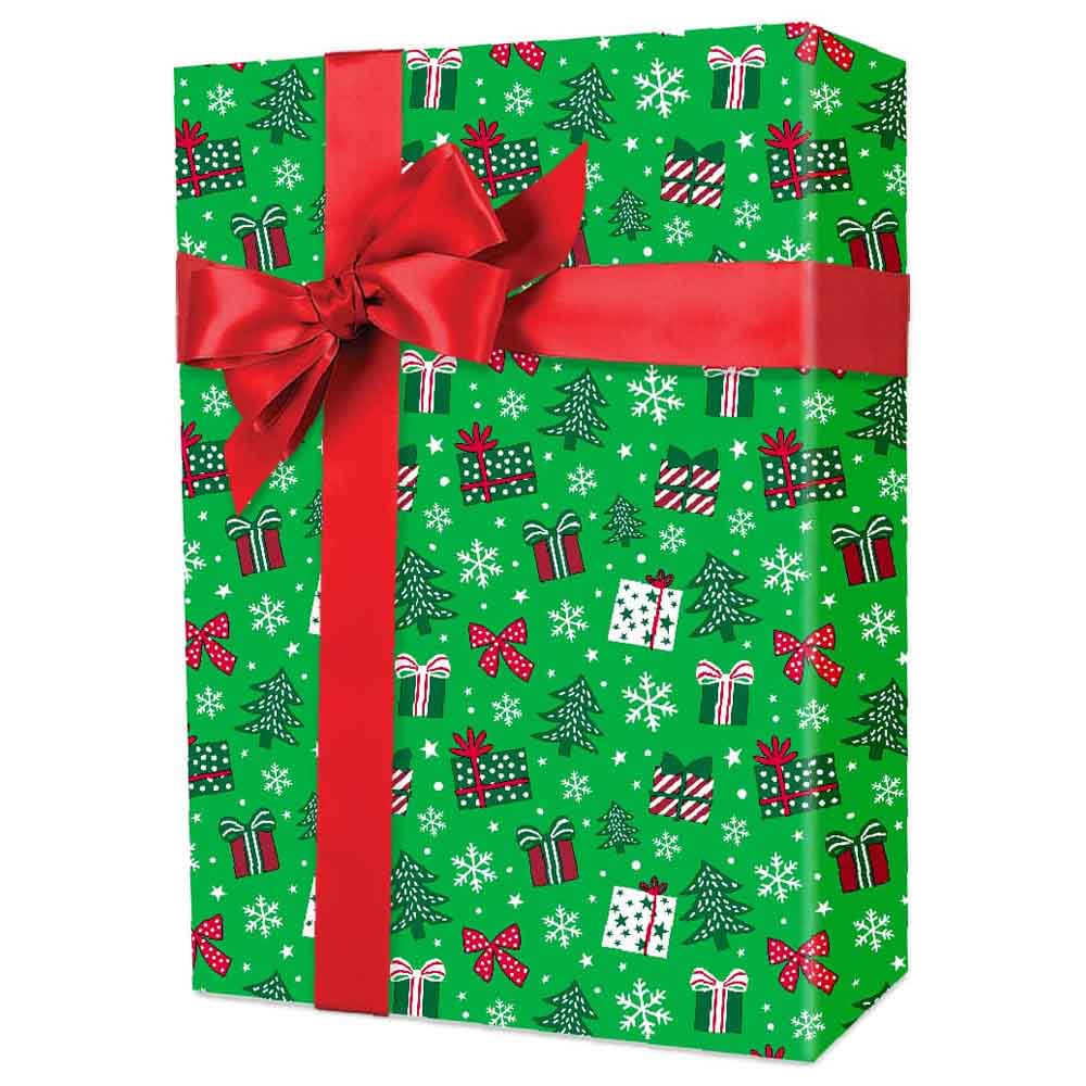 Little Pine Red & Dark Green 10M Wrapping Paper – The Vandoros Store