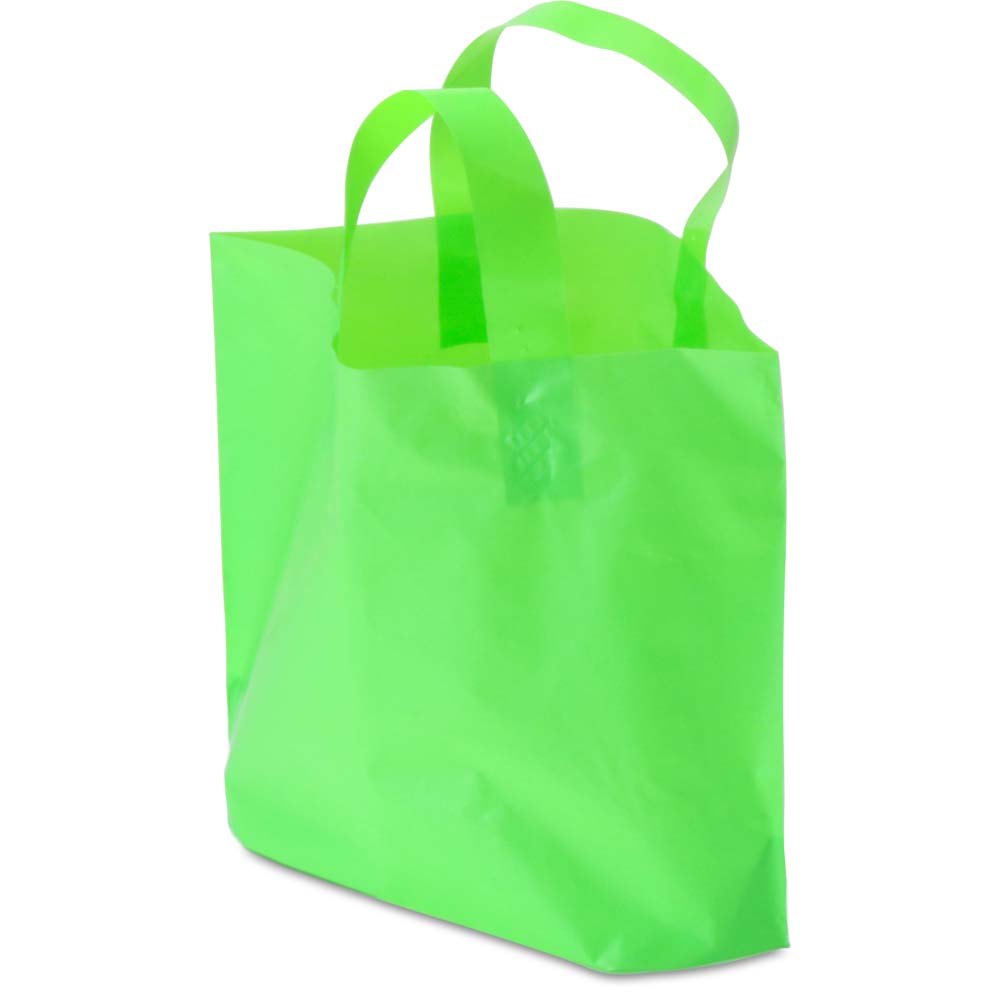 Polyethelyne Loop Handle Shopper Plastic Retail Boutique Shopping Bag (White) - 7.75 in. x 4 in. x 9.75 in. - 2.5 Mil