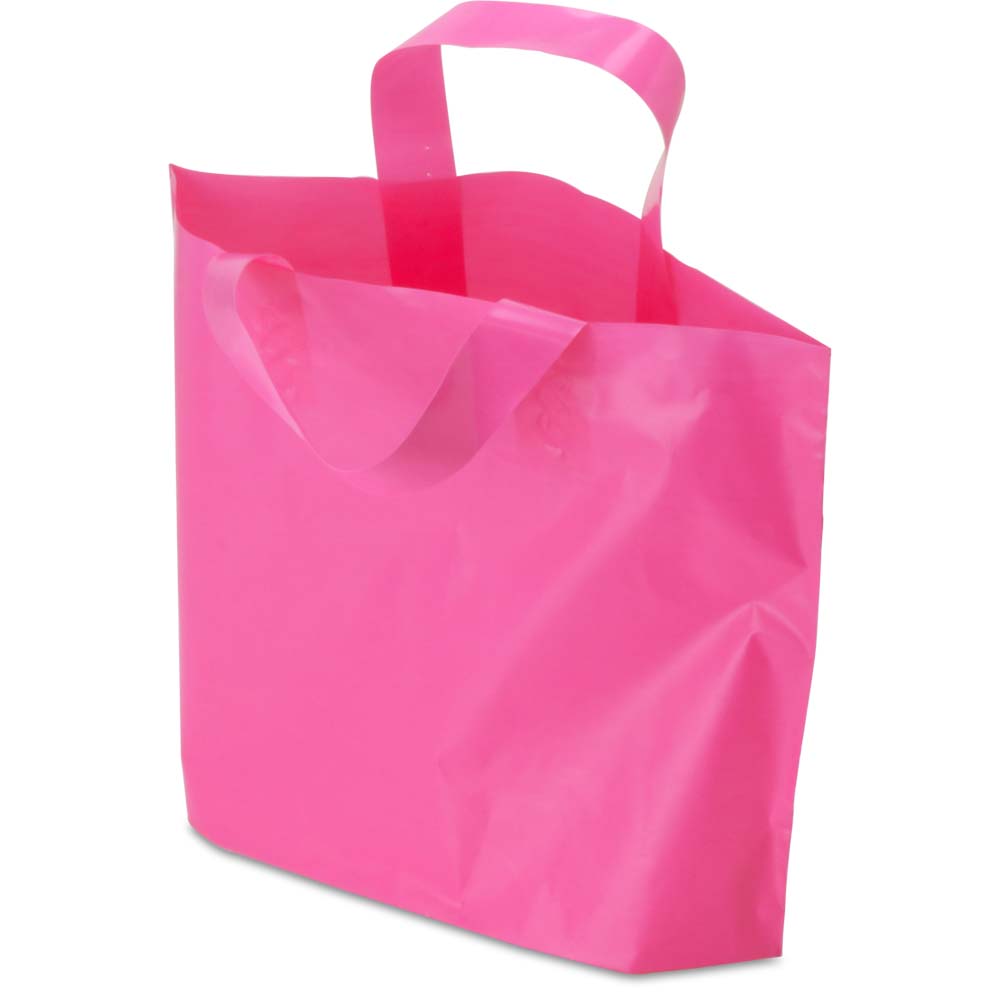 BABCOR Packaging: Clear Frost Plastic Ameritote Shopping Bags w. Soft Loop  Handle - 16 x 6 x 15 in.