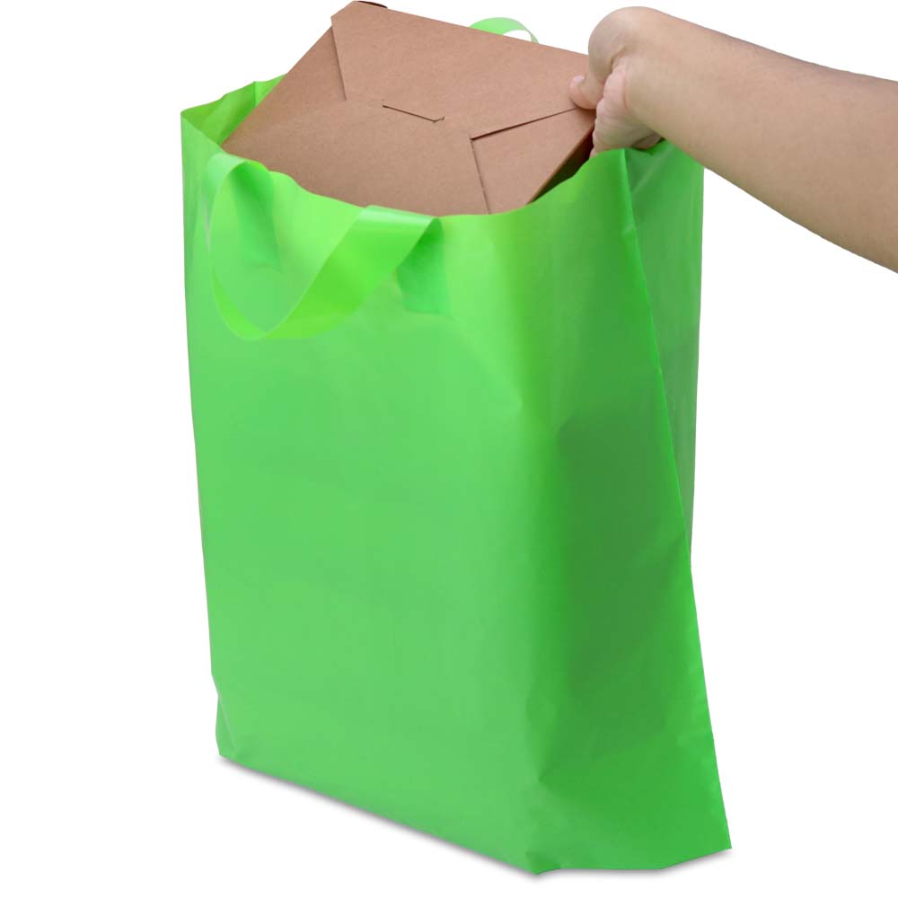 BABCOR Packaging: Citrus Green Plastic Ameritote Shopping Bags w