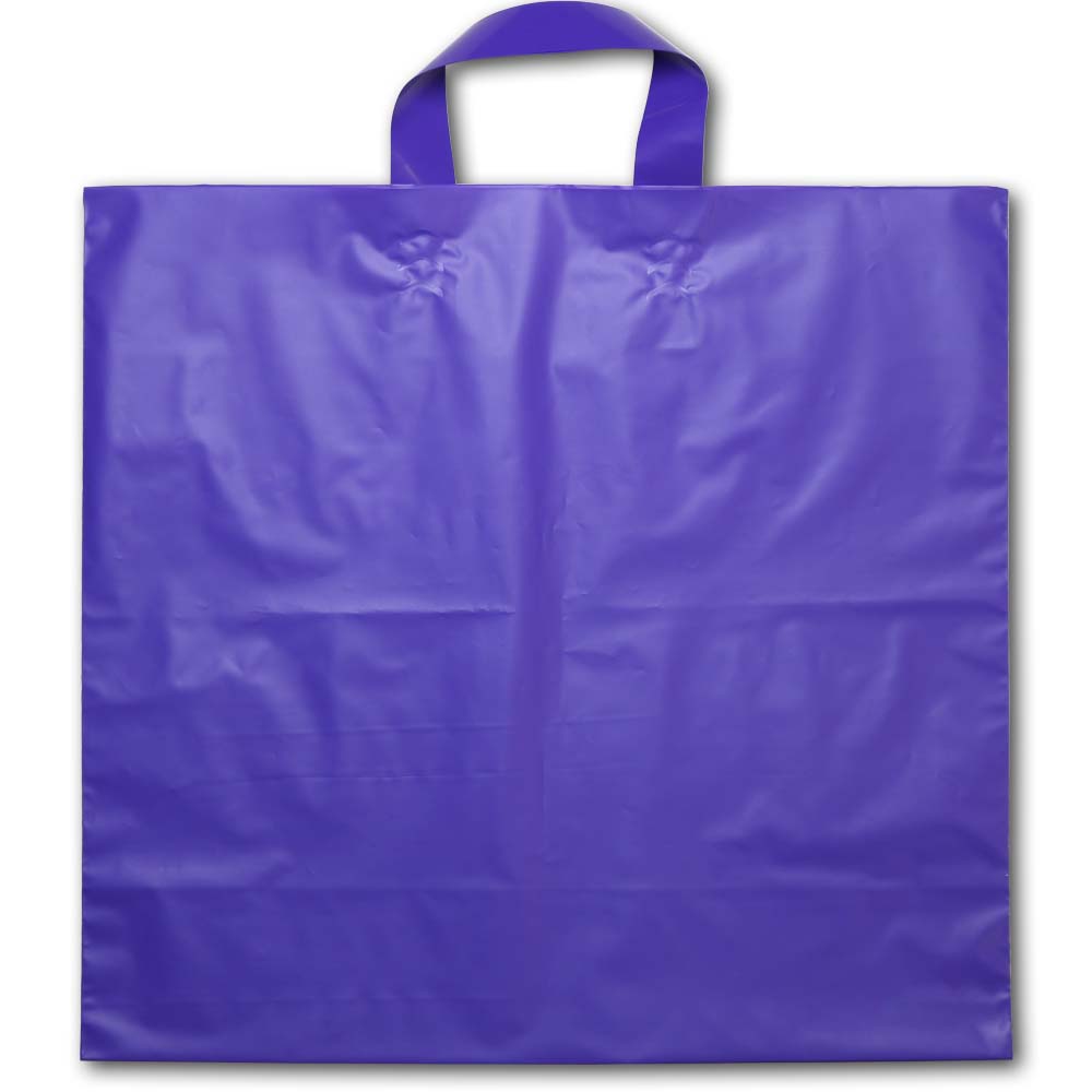 thumbnail interactive-video image 1 of 100-Pack 12x15 Purple & Hot Pink Plastic Merchandise Bags With Handles – Low Density, Retail Ready 1 of 5