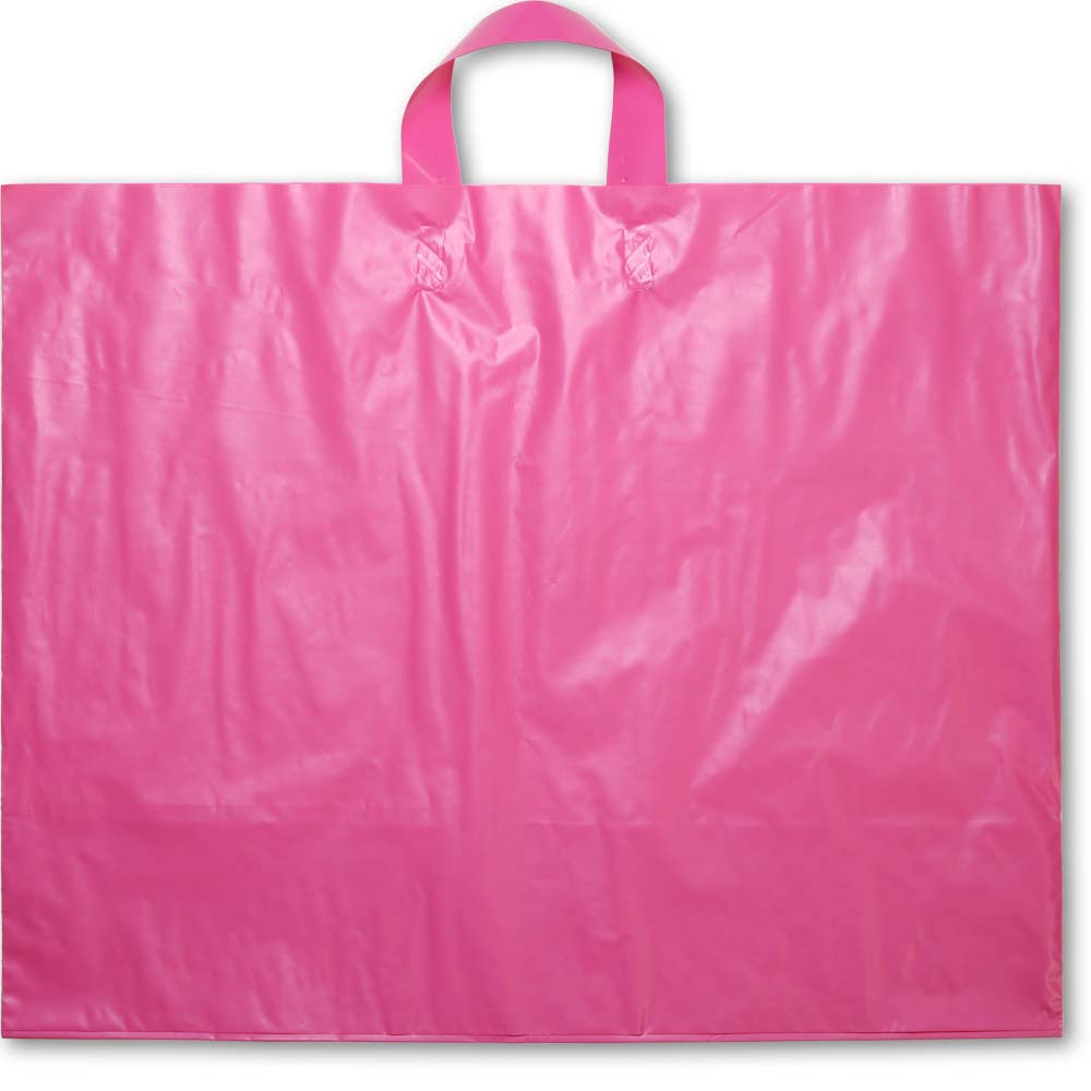 BABCOR Packaging: Purple Plastic Ameritote Shopping Bags w. Soft