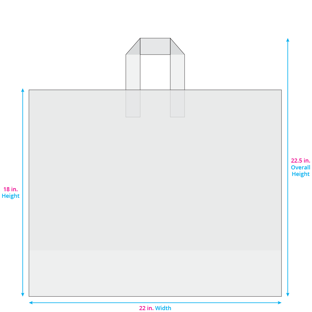 BABCOR Packaging: Clear Frost Plastic Ameritote Shopping Bags w. Soft Loop  Handle - 16 x 6 x 15 in.