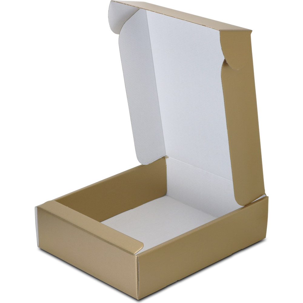 Gold Linen Corrugated Mailer Boxes - 11 x 3-1/2 x 13-3/8 in.