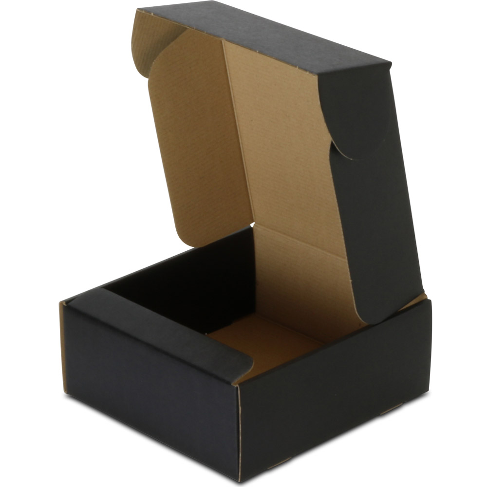Black Linen Corrugated Mailer Boxes - 7-5/8 x 8 x 3-1/4 in.