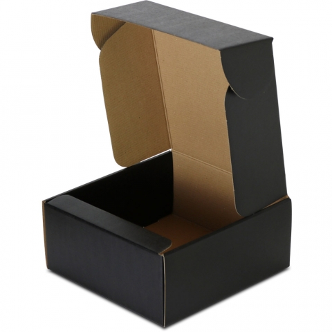 BABCOR Packaging: Black Linen Corrugated Mailer Boxes - 8-3/4 x 9