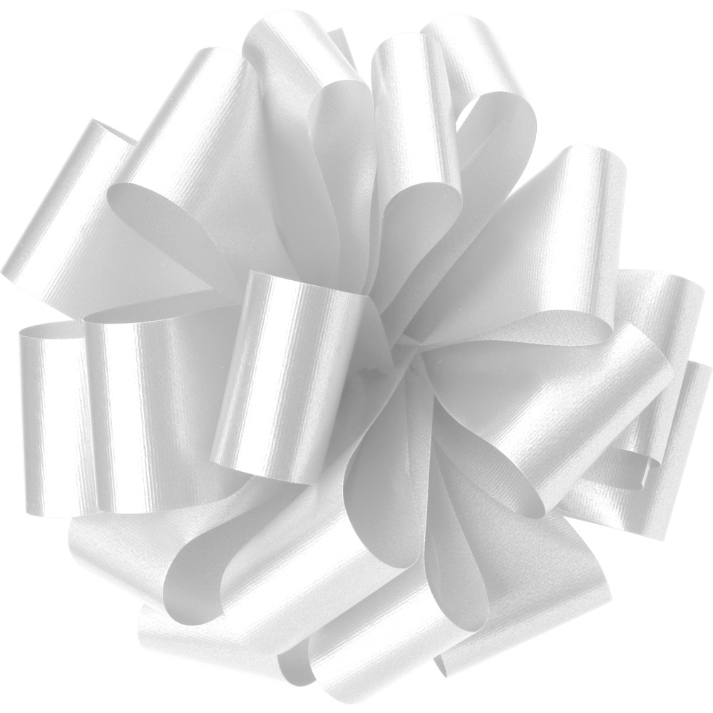 White Splendorette Pre-Notched Bows - 5 in.