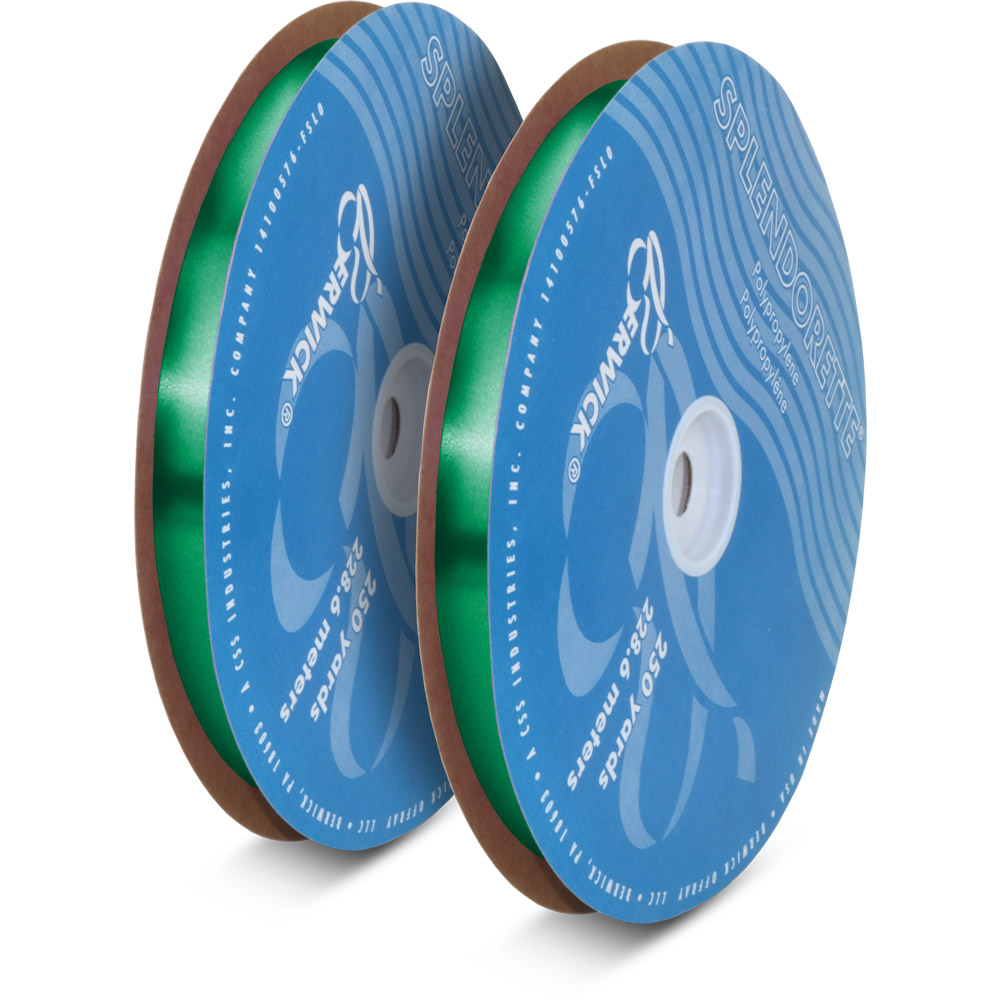Emerald Splendorette Ribbon - 3/4 in. x 250 Yards - Bundle of 2 Rolls